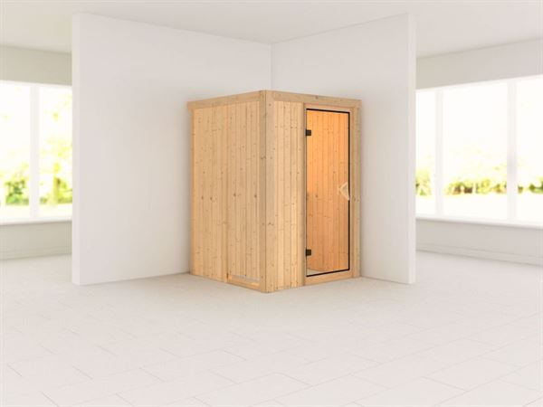 Lenja - Karibu Sauna Plug & Play ohne Ofen - ohne Dachkranz - Lenja - Karibu Sauna Plug & Play ohne Ofen - ohne Dachkranz -